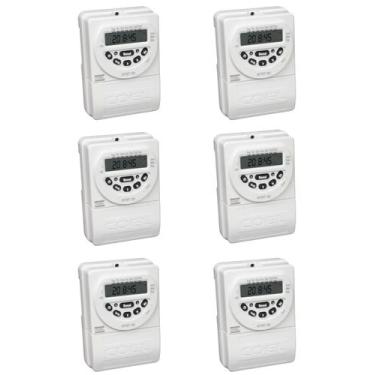 Imagem de 6 Timer Temporizador Digital Branco 100-240vca Rtst20 Coel