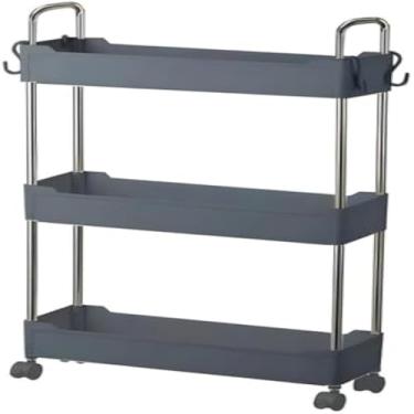 Imagem de Prateleira, armazenamento, cozinha, banheiro, organizador, moveis, estrutura, rodinhas, resistente