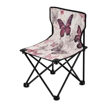 Imagem de Wassud Cadeira de acampamento leve portátil borboleta cadeira dobrável ao ar livre Oxford pano cadeira de praia para jardim praia pesca