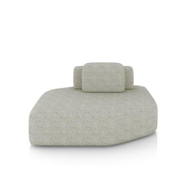 Imagem de Sofá Ilha Dakota Chaise 168cm Modulado Encosto Almofada Solta Bouclê Rústico Greige G33 - Gran Belo