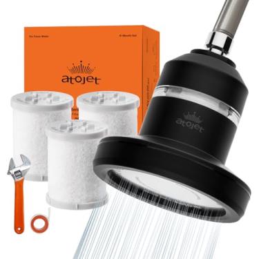 Imagem de ATOJET Filtro de chuveiro central moldado pela história da beleza da Coreia - Filtros de carbono puro para pele mais macia e cabelos macios | Filtro composto de carbono | Conjunto de 8 meses