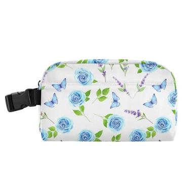 Imagem de Burbuja Lancheira Blue Roses Lavanda para Mulheres e Homens, Mini Lancheira Isolada Reutilizável, Lancheira Balde Portátil para Trabalho, Viagem, Piquenique