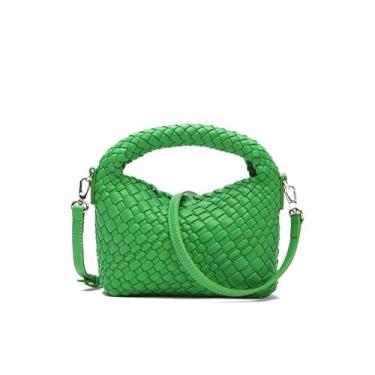 Imagem de HGG Bolsa clutch de tecido para mulheres com alça destacável, transversal versátil e bolsa de mão, couro vegano, Papagaio verde, Small