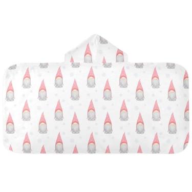 Imagem de Burbuja Toalha de banho com capuz de laço rosa para crianças, toalha de praia de pelúcia macia absorvente para chá de meninas e meninos 3-10 anos, 61 x 127 cm