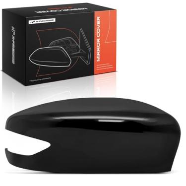 Imagem de A-Premium Tampa do espelho retrovisor do lado do passageiro - compatível com Nissan Altima 2013-2018, Sentra 2013-2019 - Preto liso, com furo de seta