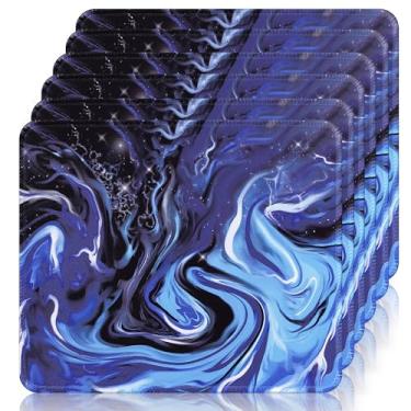 Imagem de ALOANES Conjunto de 6 mini mouse pad à prova d'água, base de borracha antiderrapante de 24 x 21 cm e superfície ultra suave para mesas de escritório e jogos (fluido)