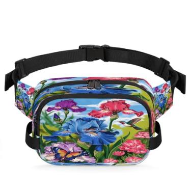 Imagem de Pochete de gato azul amarelo para mulheres e homens com alça ajustável, bolsa transversal, bolsa de peito, bolsa tiracolo, Cor 19