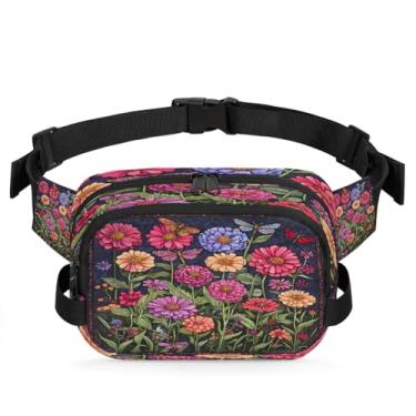 Imagem de Pochete floral de margarida azul para mulheres e homens com alça ajustável, bolsa transversal, bolsa de peito, bolsa tiracolo, Cor 14