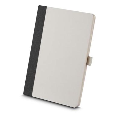 Imagem de Caderno de Anotações, Capa de Fibra de Cana de Açúcar e Tecido RPET, 80 Folhas Pautadas Bege, 21x14cm, Com Suporte para Caneta (1, Preto)