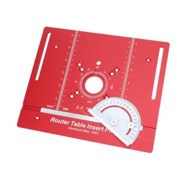 Imagem de FTVOGUE Placa de Inserção de Mesa de Roteador, Placa Giratória de Liga de Alumínio Com Escalas Impressas para Bancada de Marcenaria, Aparadores Elétricos, Fresadoras