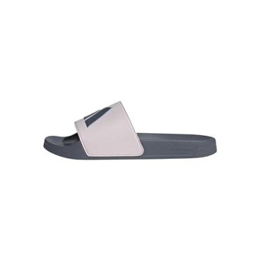 Imagem de adidas Sandália de chuveiro unissex Adilette para adultos, Roxo gelo/Onix/Onix, 9 Women/8 Men