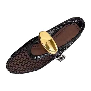 Imagem de Tênis feminino vazado respirável para uso casual e versátil primavera verão confortável lazer ao ar livre sem caixa de sapatos, Preto, 35