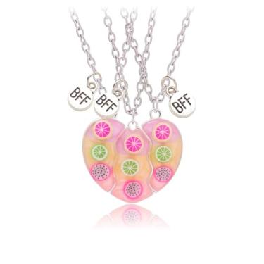 Imagem de LittleFathand Colar de amizade combinando com 3 peças, melhores amigas, para mulheres, homens, quebra-cabeça, coração, pingente de coração, joias de amizade, presente, Zinco, Sem Pedra Preciosa