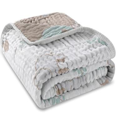 Imagem de Cobertor de bebê HardNok 109x109 cm Soft Muslin Elephant