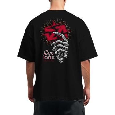 Imagem de Camisa Cyclone Oversized Skull Roses Metal, Preto, GG