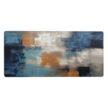 Imagem de Tapete de mouse vintage com pintura de placa de madeira grande, impermeável, protetor de mesa estendido para computador, base de borracha antiderrapante para escritório, computador, teclado, laptop e