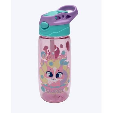 Imagem de Garrafa com Canudo Gata Sereia Puket 050404238, ROSA, UN