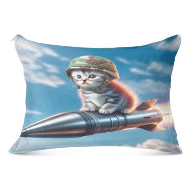 Imagem de Capa de travesseiro Rocket Kitten longa respirável 50 x 76 cm