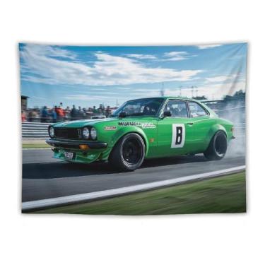 Imagem de HouLaiZhe JDM Tapeçaria de carro retrô Rx3 Jdm Drift esportes corrida pendurar na parede quarto decoração de casa tapeçarias estética piquenique decoração de parede arte de parede para dormitório sala