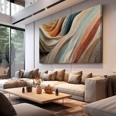 Imagem de Quadro Decorativo Abstrato Moderno Grande de Parede para Quarto Sala Artístico Escritório Horizontal (150x100 cm)