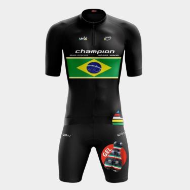Imagem de Conjunto de Ciclismo Masculino - Camisa Roda Vermelha (PRO) e Bermuda GEL (WAY)-Masculino