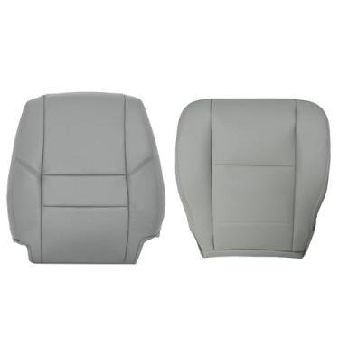 Imagem de Vigoraze Capas de assento de couro para parte inferior e superior do lado do motorista cinza compatível com Toyota Tundra Sequoia 2000 2001 2002 2003 2004 2005 2006 2007