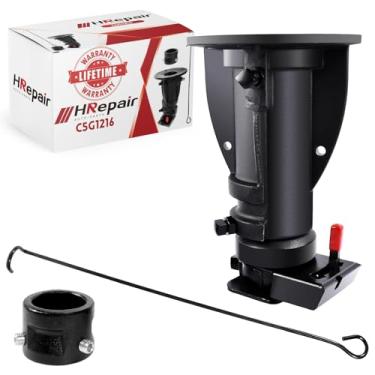 Imagem de HRepair Adaptador de pescoço de ganso ajustável para 5ª roda; compatível com Convert-A-Ball C5G1216; rolamento de carga 9,071 kg, altura 30,5 a 40,6 cm