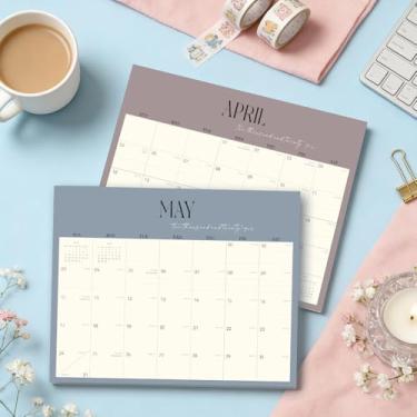 Imagem de 1 calendário de parede horizontal de 12 meses 2026-2027 - Agenda mensal minimalista e elegante com papel grosso, para casa e escritório