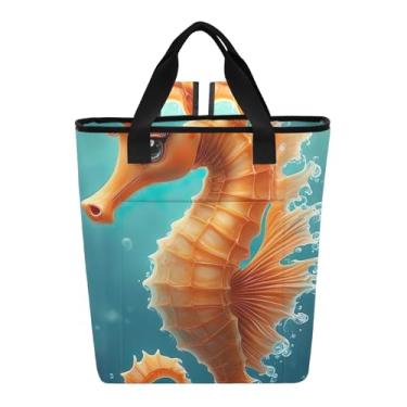 Imagem de Joitme Mochila térmica grande com 36 latas de unicórnio e cavalo marinho isolada à prova de vazamento, 36 latas