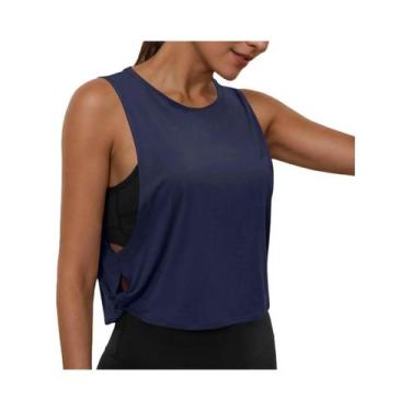 Imagem de Camiseta Sem Mangas Feminina De Yoga Com Decote Redondo, Top Casual Le