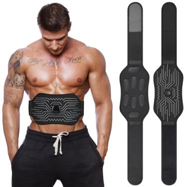 Imagem de Estimulador ABS – Aprovado pela FDA, Estimulador TENS & EMS – Cinto de treinamento abdominal portátil, equipamento de treino esportivo, preto, branco