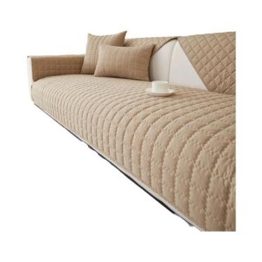 Imagem de Capa De Sofá Antiderrapante Lisa E Acolchoada Protetor De Móveis Para 