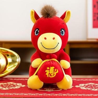 Imagem de 2026 Ano Novo Chinês Decoração de Pelúcia Ano do Cavalo Ornamentos Pendurados Mascote Pelúcia para Festival da Primavera Ano Novo Lunar Zodíaco Lembrança Festa Presente Casa Escritório Decoração