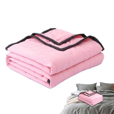 Imagem de Cobertor de resfriamento, cobertor de verão respirável - Manta de resfriamento fina para ondas de calor, extra macia,Colcha mais fria de verão, edredom lavável à máquina reversível para travessas quen