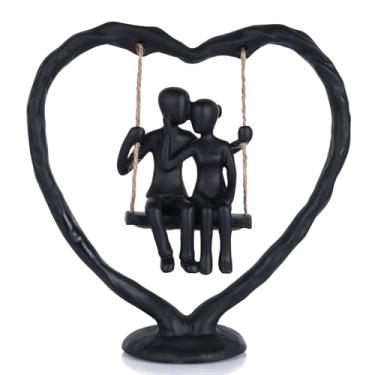 Imagem de Presentes de casamento de aniversário de coração de resina - ela/ele/marido, presentes de casamento para casais, aniversário, dia dos namorados, lembrança de aniversário, decoração de estátuas de