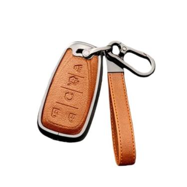 Imagem de Capa de chave de carro com 3 4 5 botões, compatível com Chevrolet Malibu XL Equinox, capa de acessórios automotivos(5 Btn Key D,Brown)