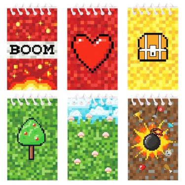 Imagem de 12 Peças Mini Cadernos Pixelados, Artigos para Festa Temática Pixel Mini Blocos de Notas para Crianças Lembrancinhas Prêmios Sala de Aula Aniversários
