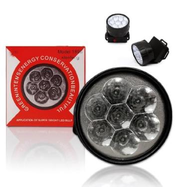 Imagem de Lanterna de Cabeça LED 7 Luzes para Ciclista, Capacete de Bike com Sinalizador, Iluminação Recarregável para Camping e Atividades Noturnas