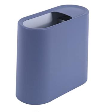 Imagem de Lixeira retangular fina de 12L para banheiro, liviroom de cozinha doméstica, caixotes de lixo grandes, lata de lixo de plástico, cesta de papel higiênico estreita