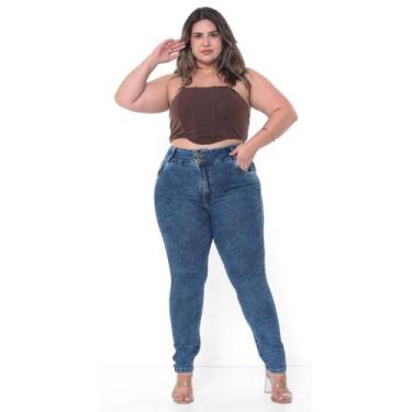 Imagem de Calça Skinny Jeans Marmorizada Feminina Plus Size - Faraya Jeans, 54