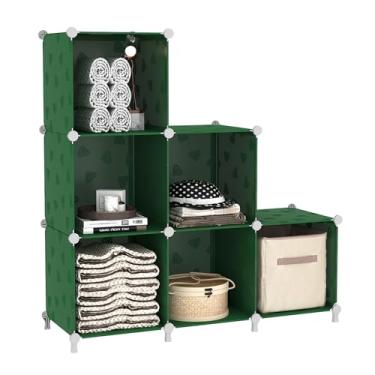 Imagem de UNKU Estante de prateleira aberta, organizador de armazenamento de 6 cubos, prateleira de exibição de 30 cm para CDs de livros, estante de livros DIY, prateleira de armazenamento ajustável para