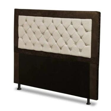 Imagem de Cabeceira Casal 140 cm Para Cama Box Berlim Suede Animale  Marrom/Marf