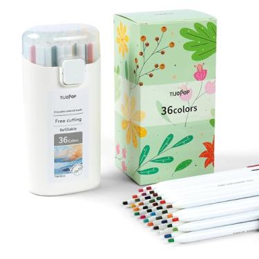 Imagem de TIJOPOP Lápis de cor mecânica, conjunto de lapiseira apagável de 3,0 mm, 36 cores, com apontador e estojo, ideal para escrever, desenhar e pintar materiais