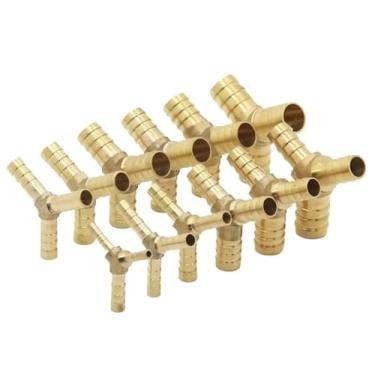 Imagem de 1 peça Conector de junta de encaixe de tubo de farpa de latão para mangueira de 4 mm, 5 mm, 6 mm, 8 mm, 10 mm, 12 mm, 16 mm, 19 mm, mangueira de cobre, pagode para tubos de água (14 mm)