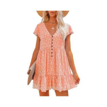 Imagem de Vestido De Verão Floral Com Decote Em V E Botões, Estilo Europeu - NON