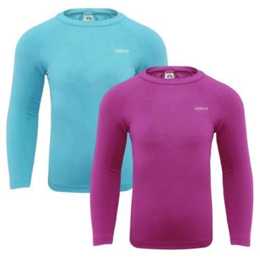 Imagem de Kit 2 Camisas Térmicas Selene Proteção UV50+ Juvenil, Pink, Azul, 12