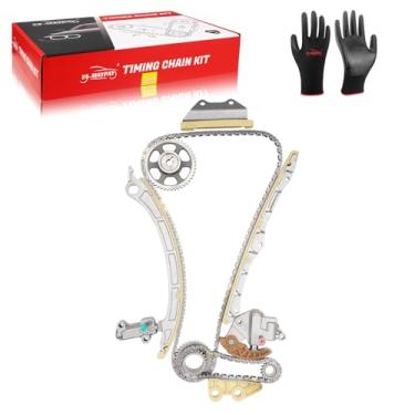 Imagem de YA-MAYPAY Kit de corrente de distribuição do motor com tensor e guia para Honda Accord 2008-2013 2,4L K24Z2 K24Z3, inclui guias de corrente rodas dentadas tensoras corrente de bomba de óleo, substitui
