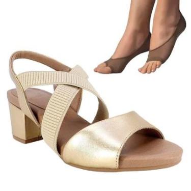 Imagem de Kit Sandália Usaflex Salto Bloco Feminina + 2 Par-Feminino