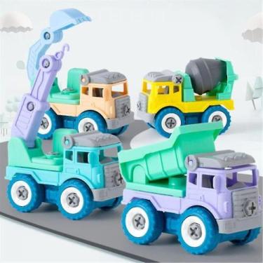 Imagem de 4 peças de construção, brinquedos de engenharia, carro de en - Gloome 