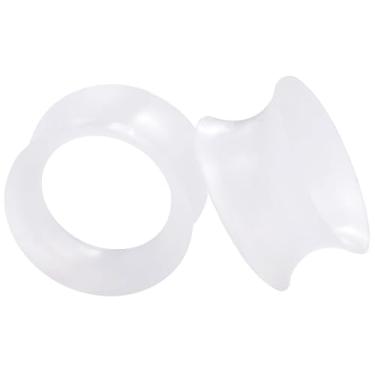 Imagem de Uqnwbdq 6G-50 mm Calibres de silicone extra macio para orelhas, alargadores, alargadores, alargadores, calibres vazados, piercings corporais para mulheres, homens, preto, branco, pele transparente 1